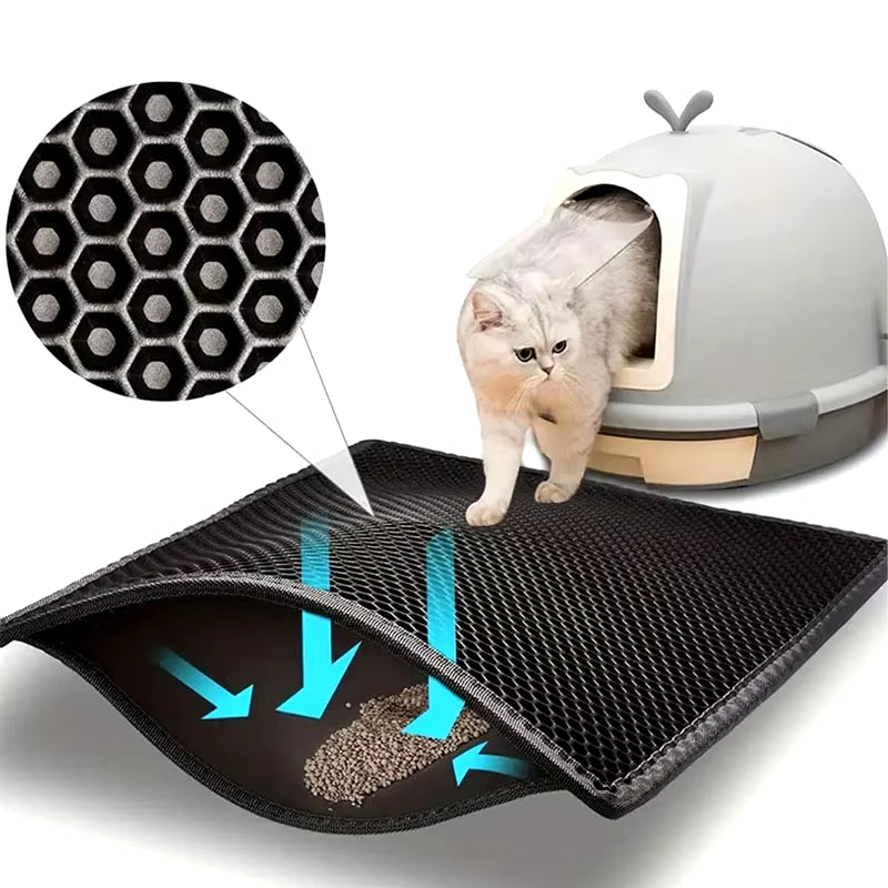 Alfombrilla impermeable de doble capa para arena de gatos