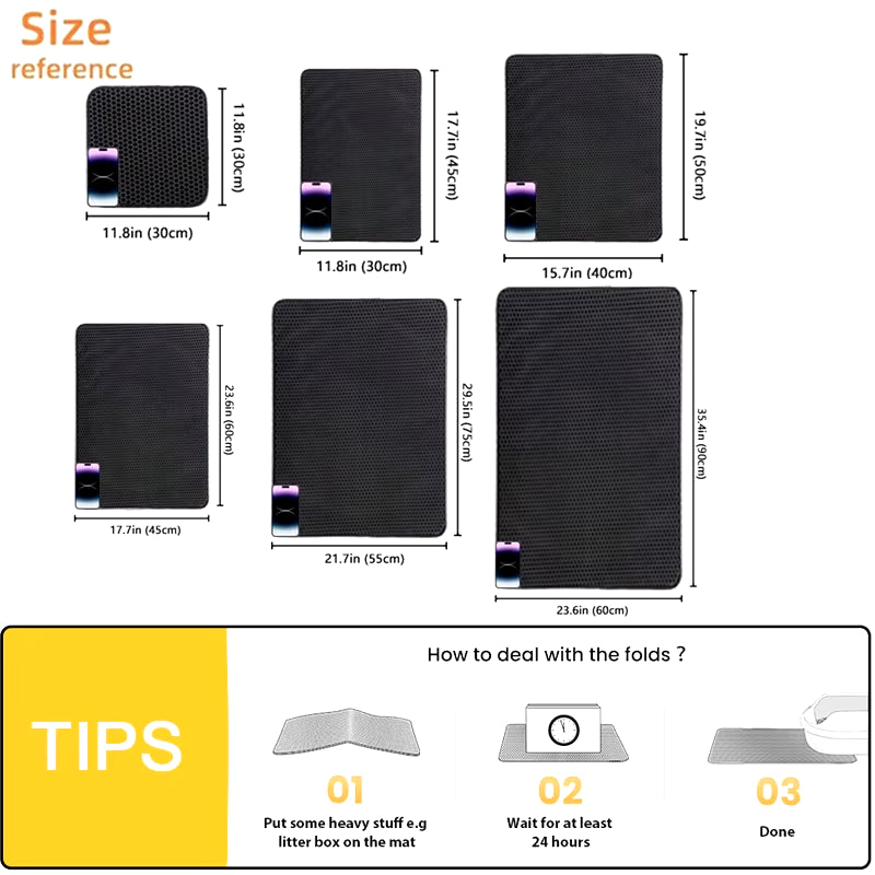 Alfombrilla impermeable de doble capa para arena de gatos