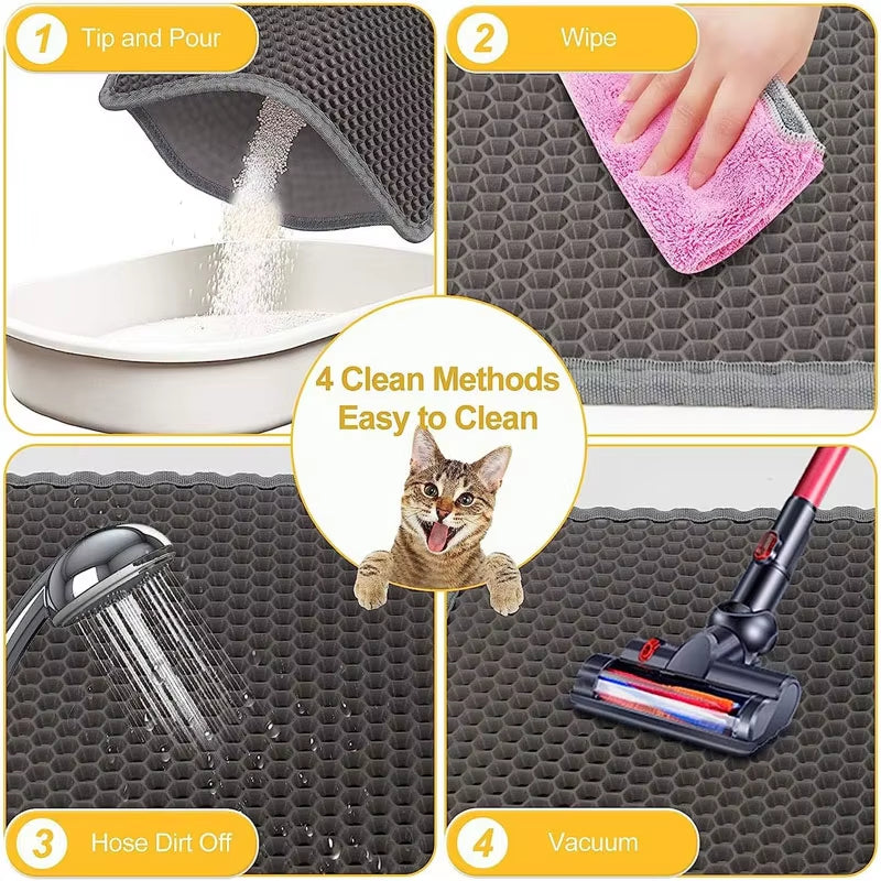 Alfombrilla impermeable de doble capa para arena de gatos