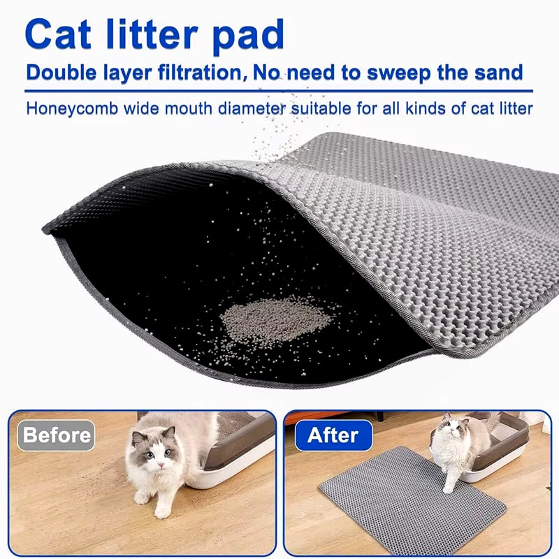Alfombrilla impermeable de doble capa para arena de gatos