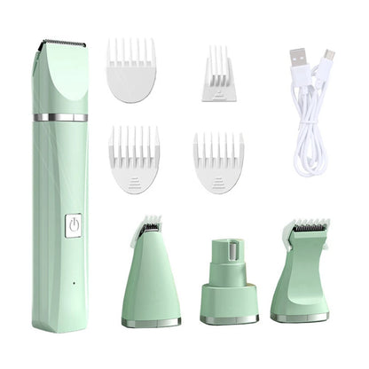 Cortadora eléctrica 4 en 1 para mascotas con 4 cuchillas, recortador de uñas y recortador de uñas profesional con recarga para perros y gatos.