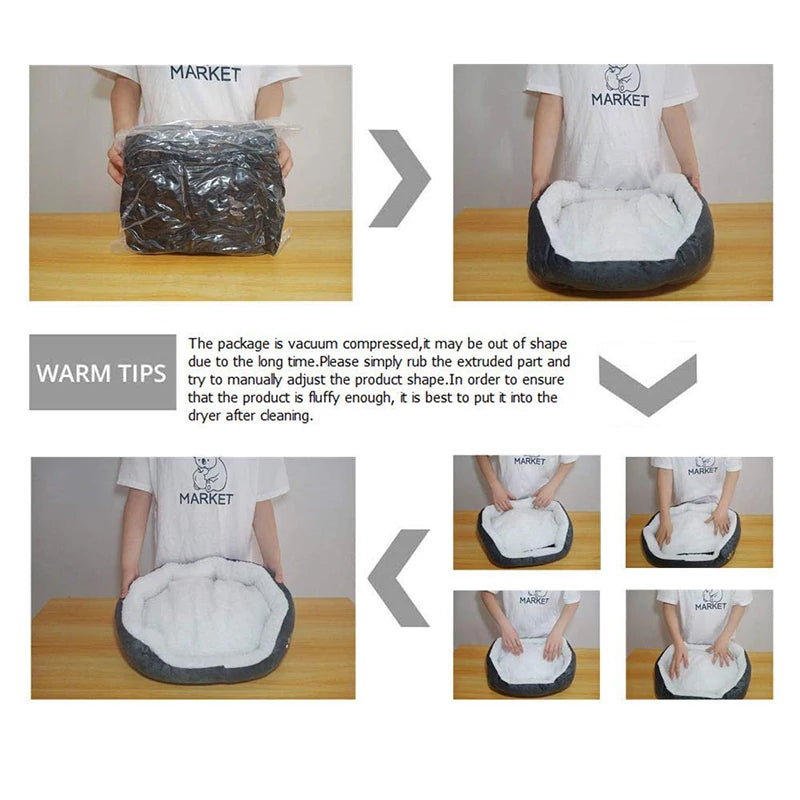 Cama para perros y gatos, camas para mascotas con relleno de algodón PP grueso, cama tipo cueva y sofá para perros, ideal para cachorros y gatos pequeños.