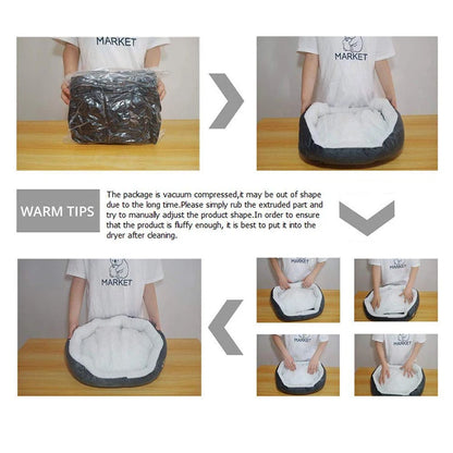 Cama para perros y gatos, camas para mascotas con relleno de algodón PP grueso, cama tipo cueva y sofá para perros, ideal para cachorros y gatos pequeños.