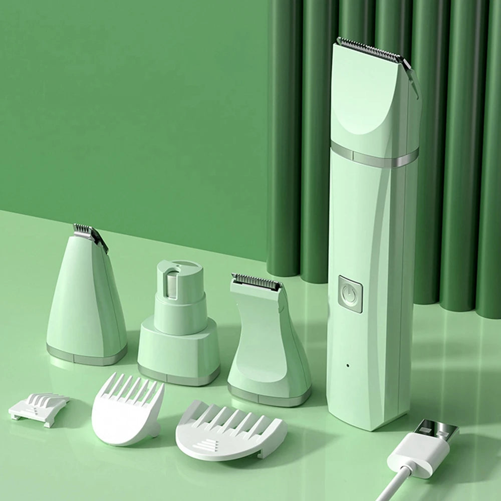 Cortadora eléctrica 4 en 1 para mascotas con 4 cuchillas, recortador de uñas y recortador de uñas profesional con recarga para perros y gatos.