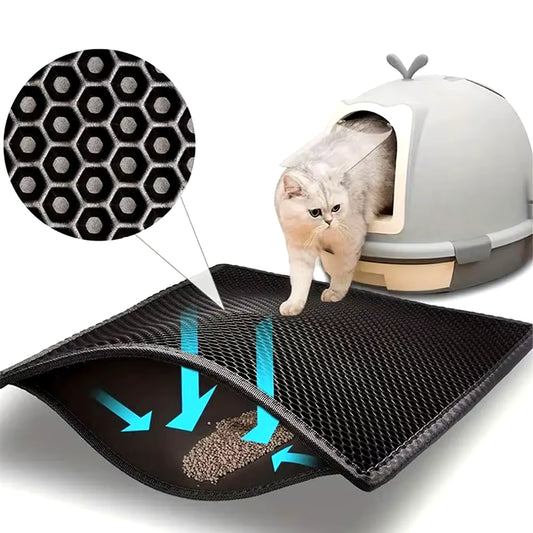 Alfombrilla impermeable de doble capa para arena de gatos
