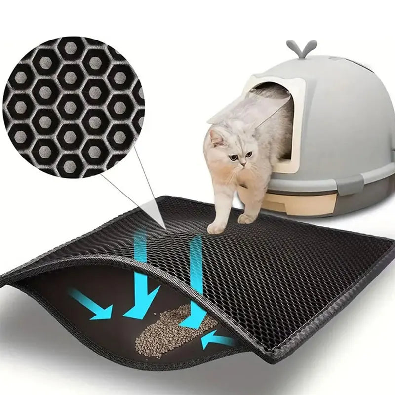 Alfombrilla impermeable de doble capa para arena de gatos