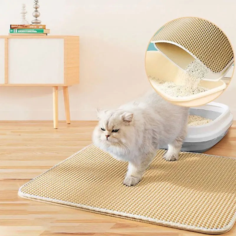 Alfombrilla impermeable de doble capa para arena de gatos