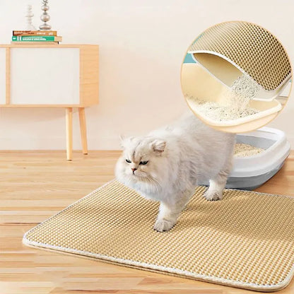 Alfombrilla impermeable de doble capa para arena de gatos