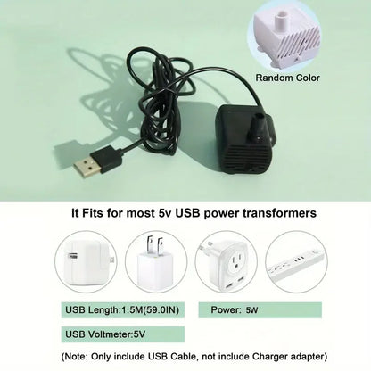 Fuente de agua silenciosa eléctrica USB de 1L para mascotas