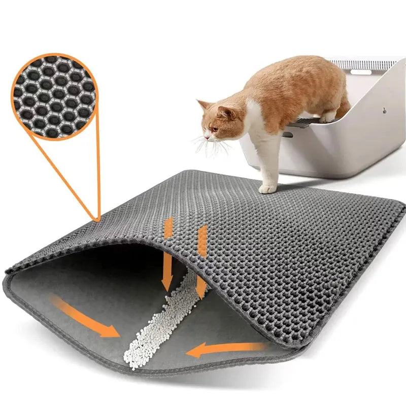 Alfombrilla impermeable de doble capa para arena de gatos